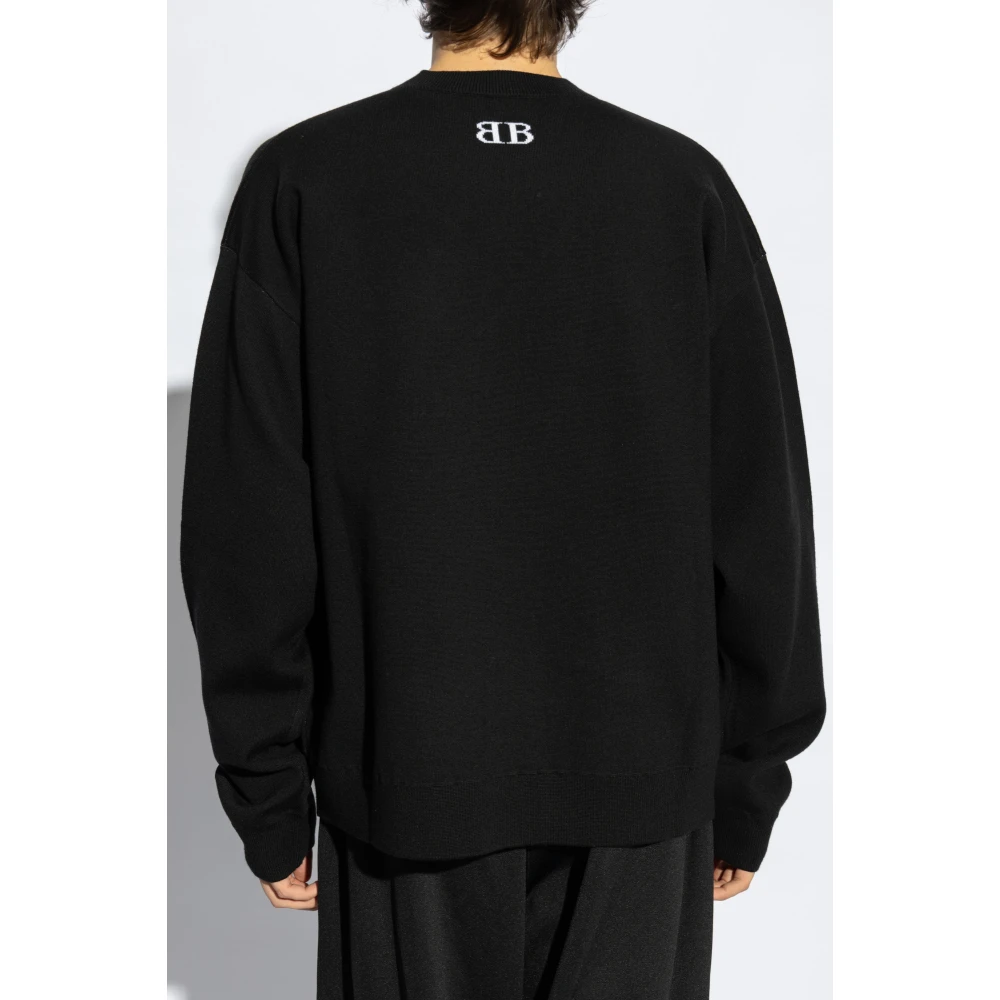 Balenciaga Trui met logo Black Heren