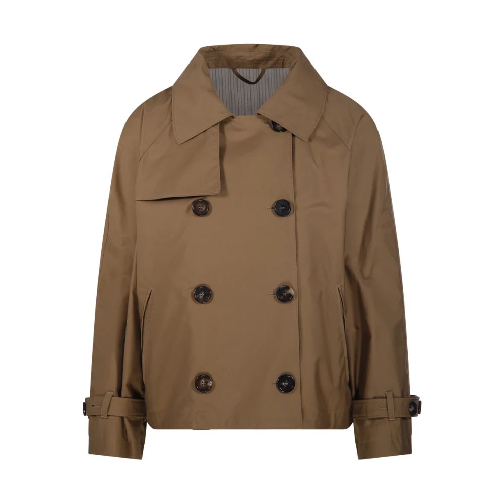 Max Mara Women's Brown Trench Coats, Xs, Tesoro Short Jacket