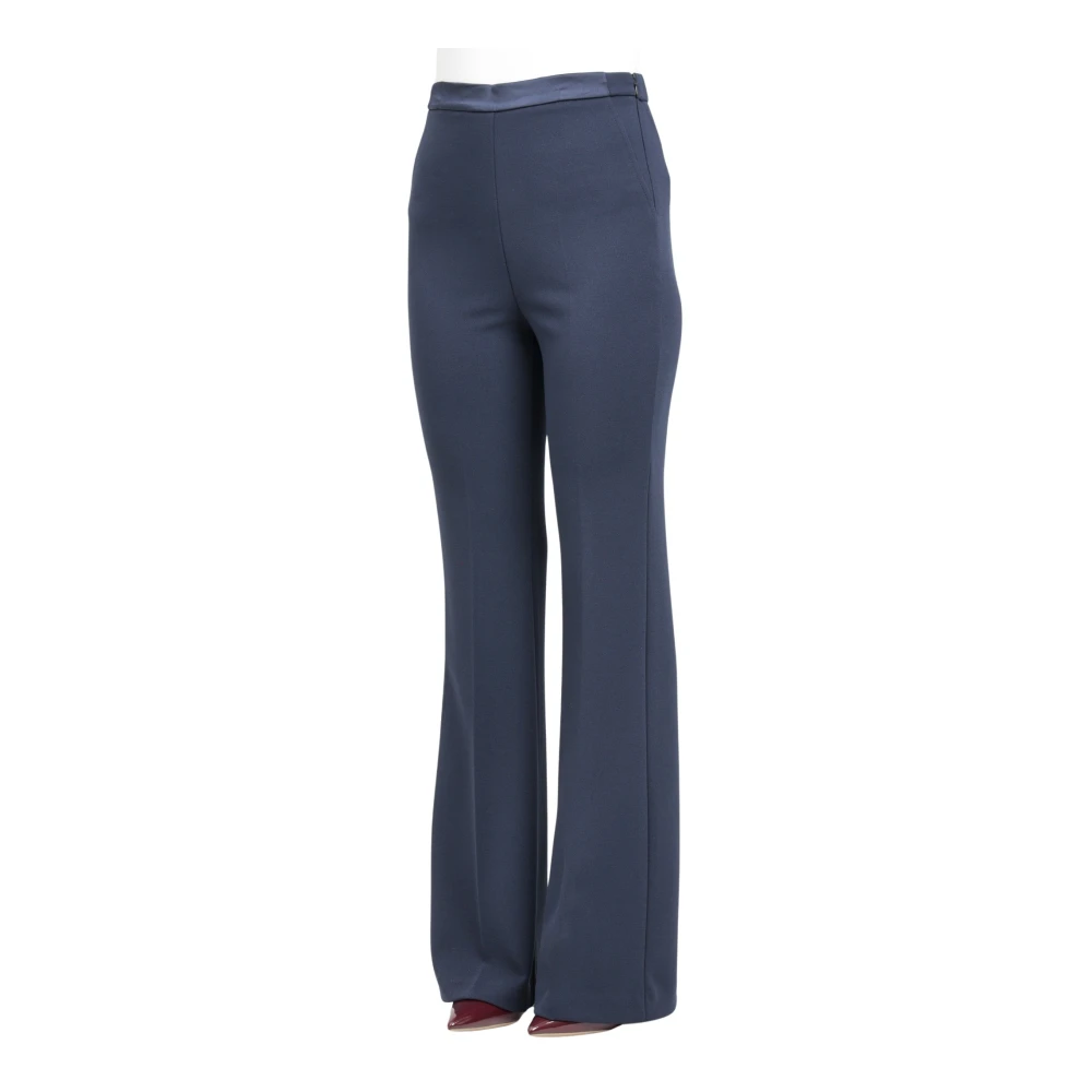 ViCOLO Blauwe Elegante High-Waisted Straight-Leg Broek Blue Dames