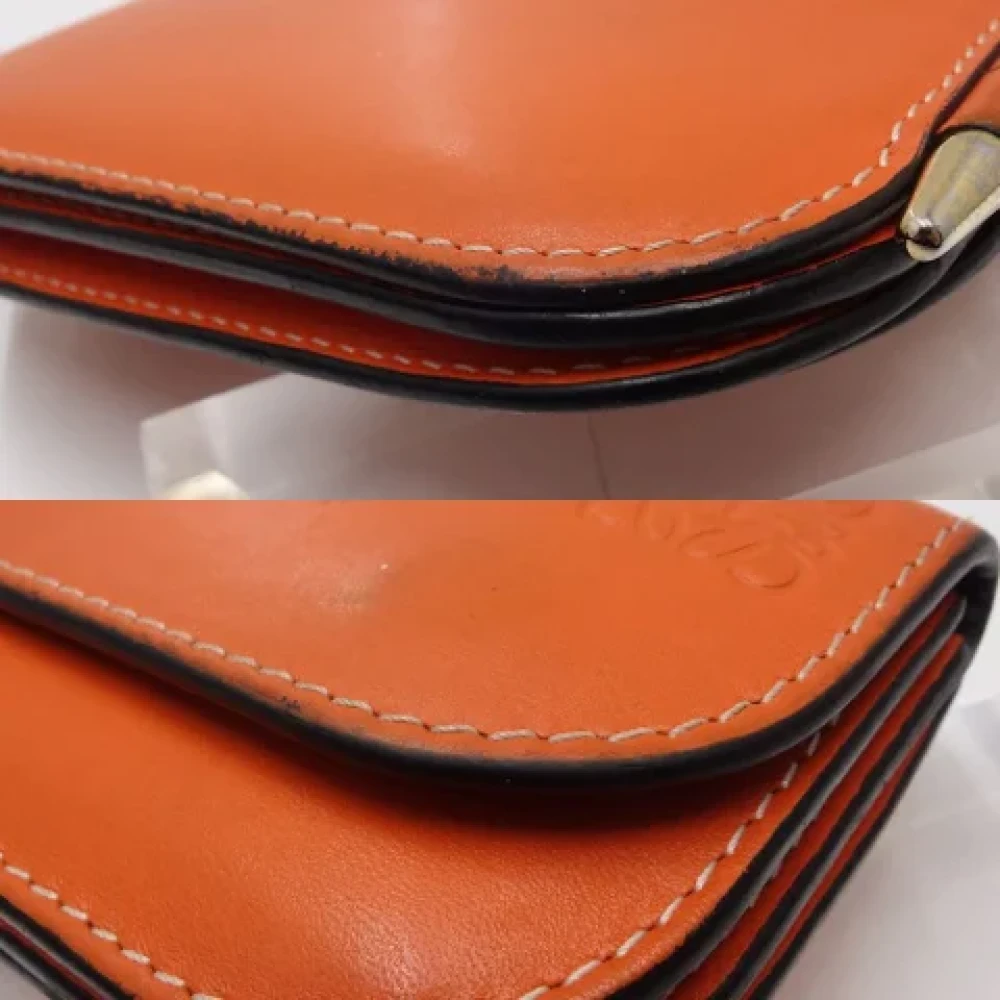 Loewe Pre-owned Leather wallets Orange Dames