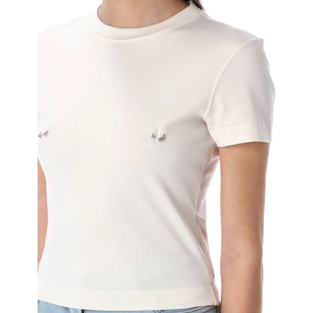 Mugler Witte Pierced Baby T-shirt White Dames