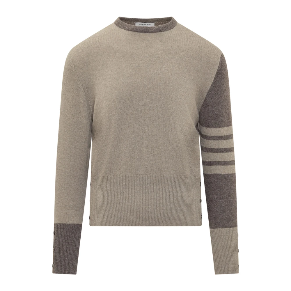 Thom Browne Crewneck Pullover Sweater Beige Heren