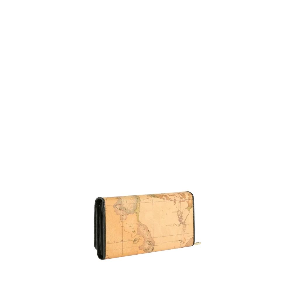 Alviero Martini 1a Classe Klassieke Zwarte Portemonnee Geo Ontwerp Multicolor Dames