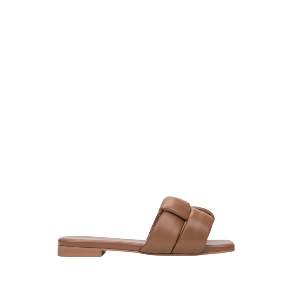 Estro Brown Woven Slide Sandals - Female - Sliders - 7 Uk - Shoes