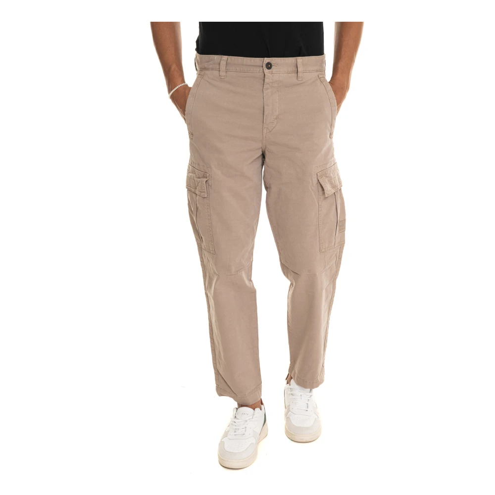 Boss Cargobroek met grote zijzak Beige Heren