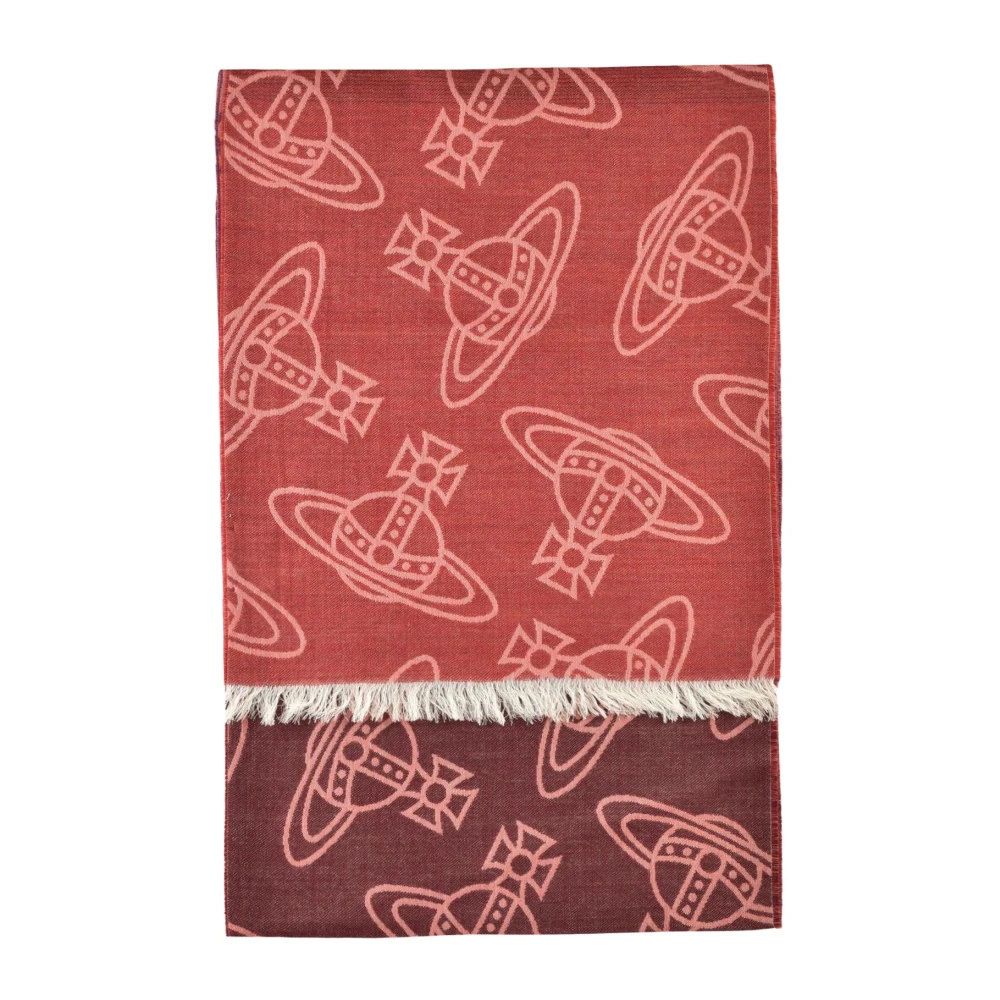 Vivienne Westwood Stijlvolle Sjaal in Wol Katoen Mix Red Dames