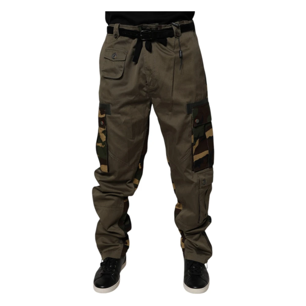 Dolce & Gabbana Men's Multicolor Patchwork Camouflage Cargo Trousers - Slim-Fit Trousers - 2XL - Trousers