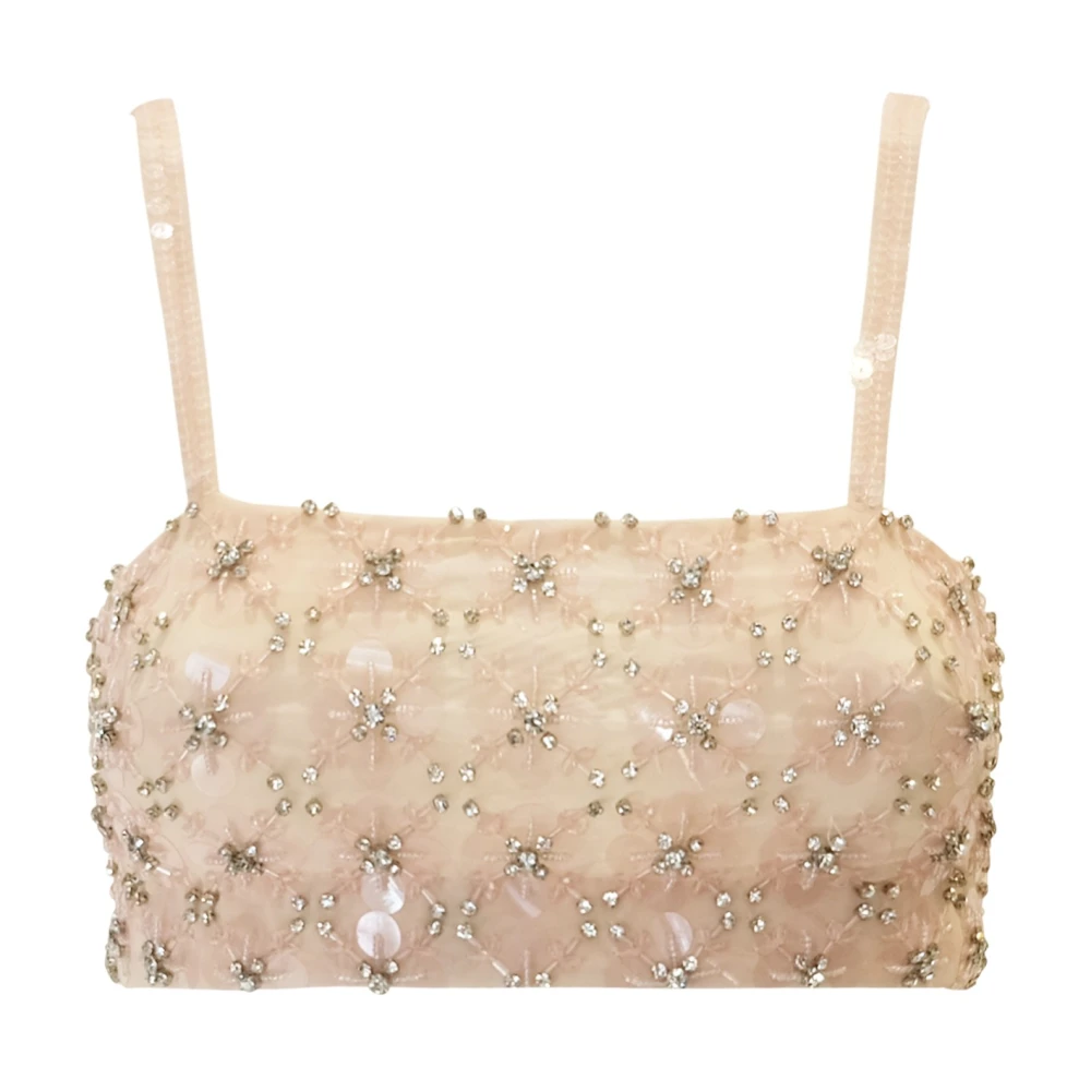 P.a.r.o.s.h. Peach Ginny Bustier Top Ss24 Pink Dames
