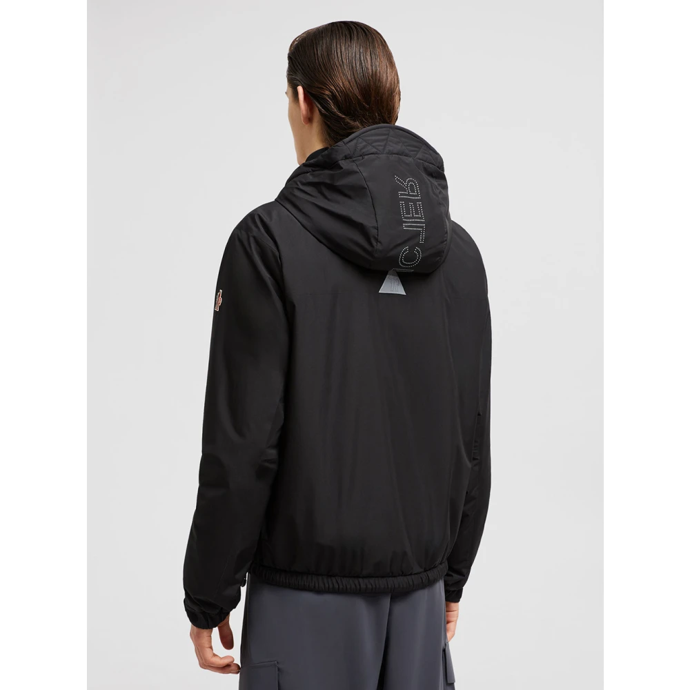 Moncler Outdoor Zwarte Jas Waterdicht Met Capuchon Black Heren