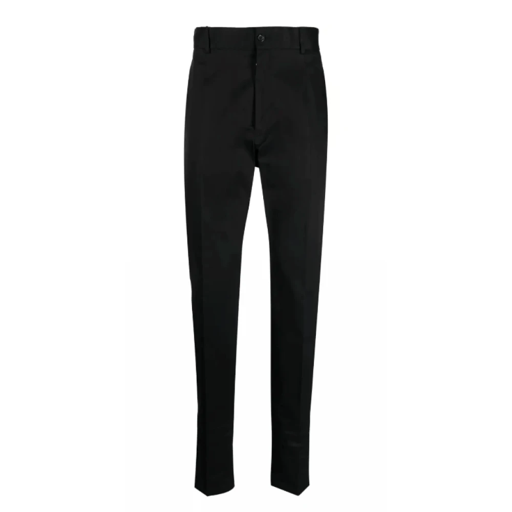 Dolce & Gabbana Zwarte hoog getailleerde pantalons Black Heren
