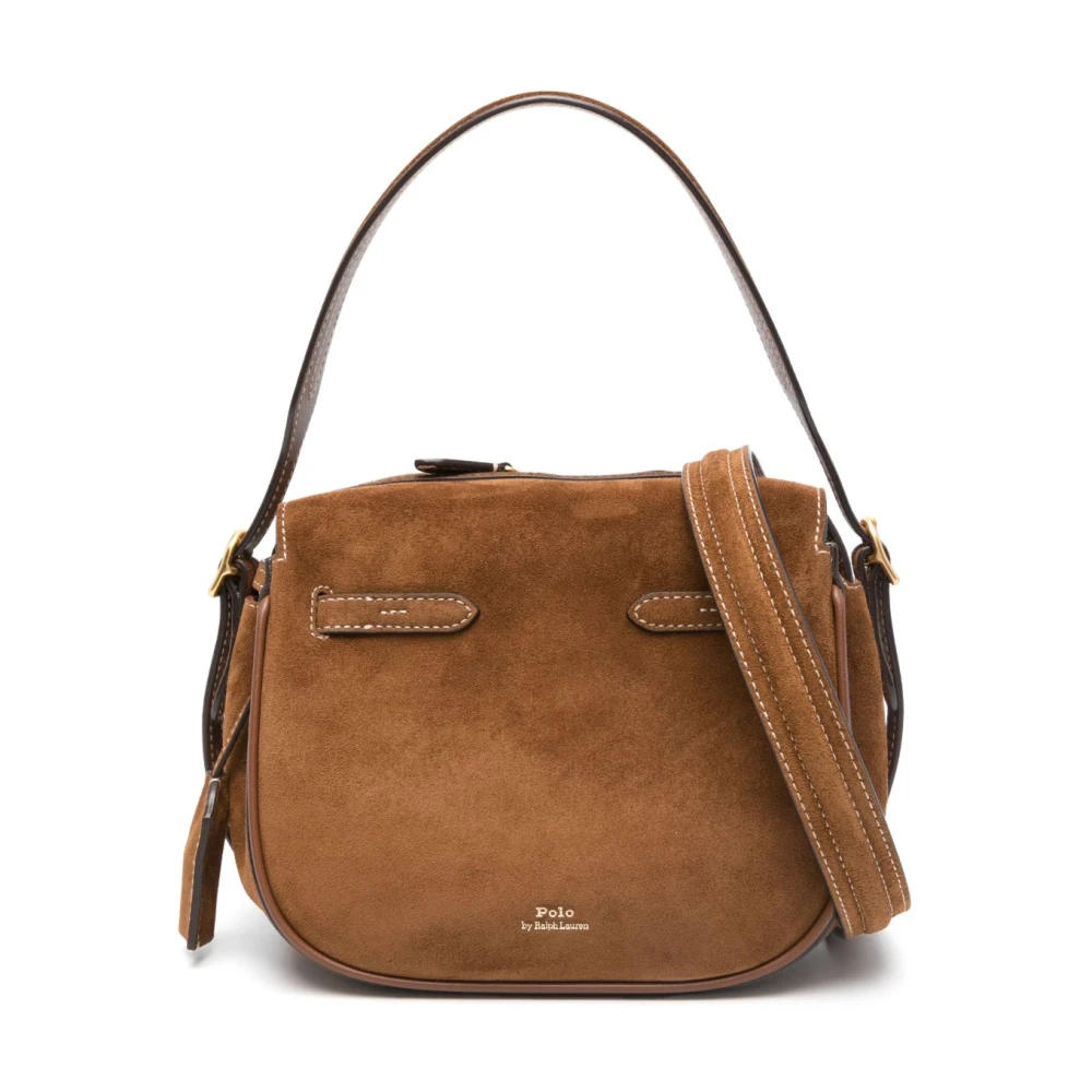 Polo Ralph Lauren Brown Handbags, Female, One Size, Suede Mini Satchel