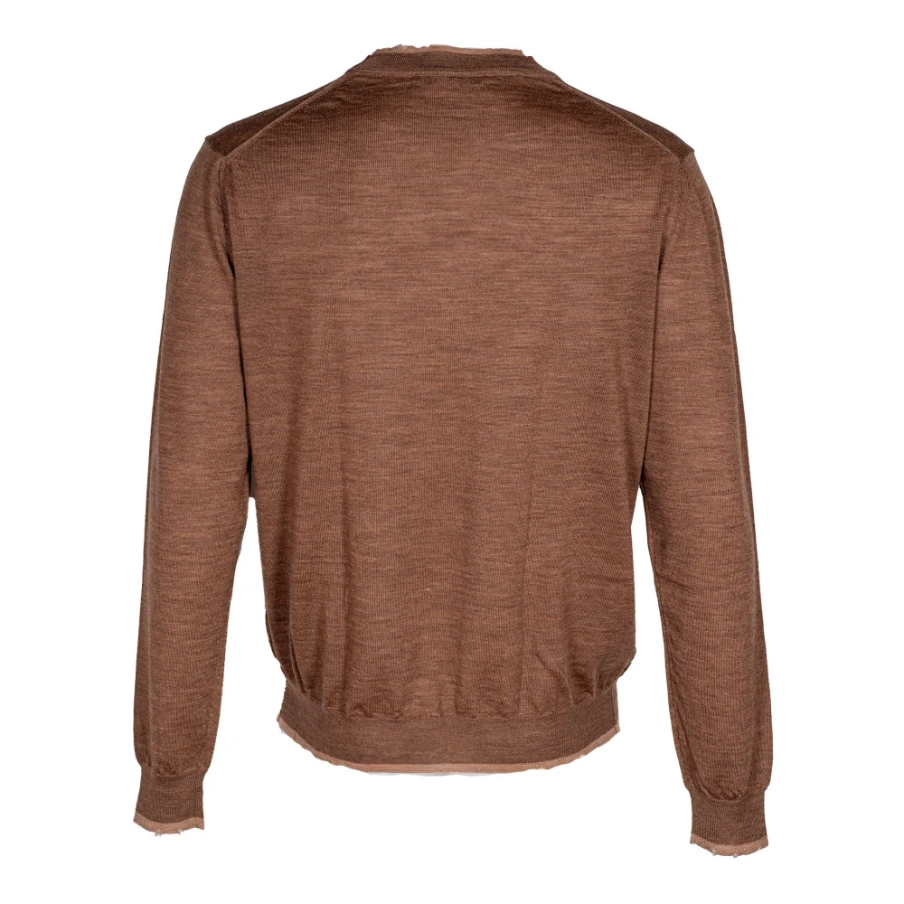 Mauro Grifoni Heren wollen trui lange mouw Brown Heren