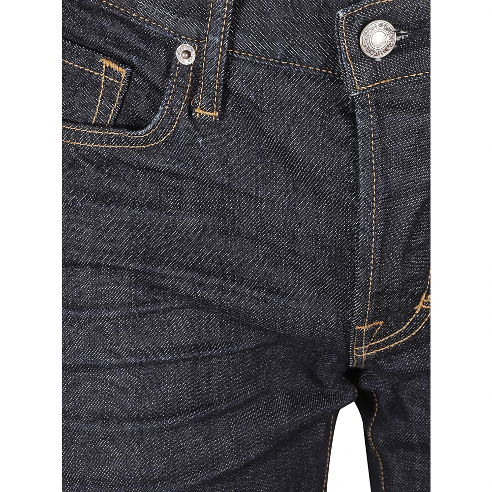 Tom Ford Stretch Rechte Pasvorm Denim Jeans Black Heren