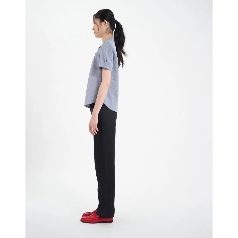 Ines De La Fressange Paris Constance linnen overhemd Blue Dames