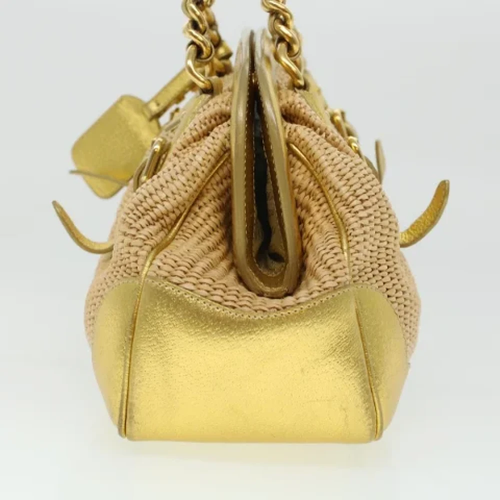 Prada Vintage Pre-owned Leather prada-bags Beige Dames