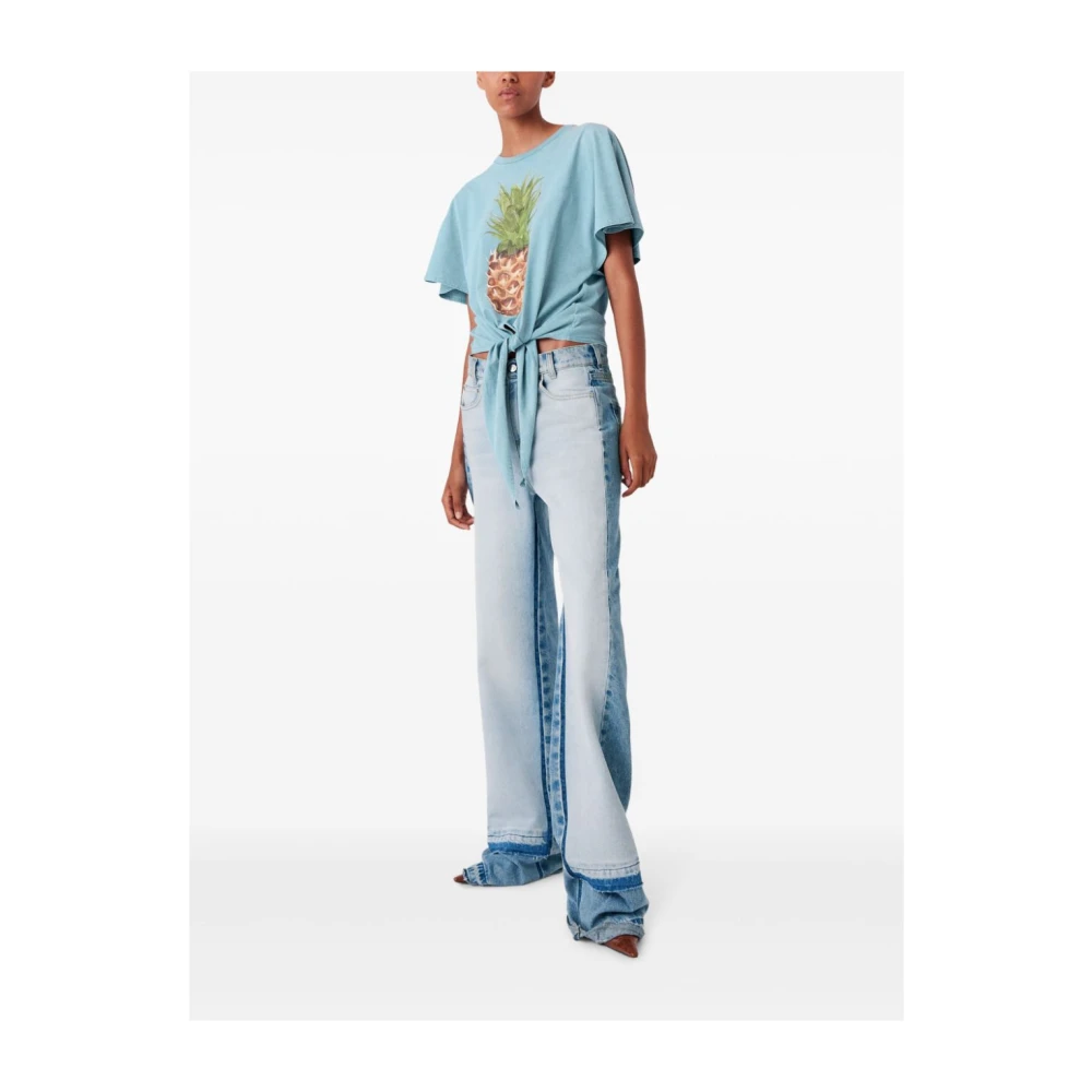 Stella Mccartney Blauw Grafisch Print Crew Neck T-shirt Blue Dames