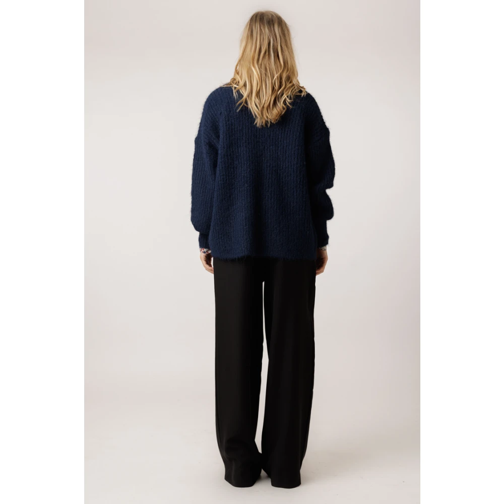 JC Sophie Midnight Blue Gebreide Vest Blue Dames