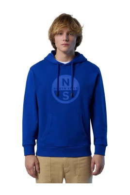 Bomulls Hoodie Sweatshirt med Logotryck
