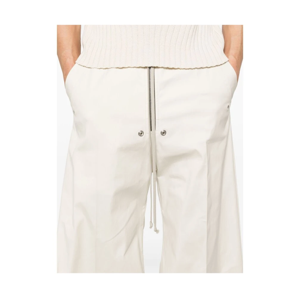 Rick Owens Beige Elastische Broek met Koordtaille Beige Heren
