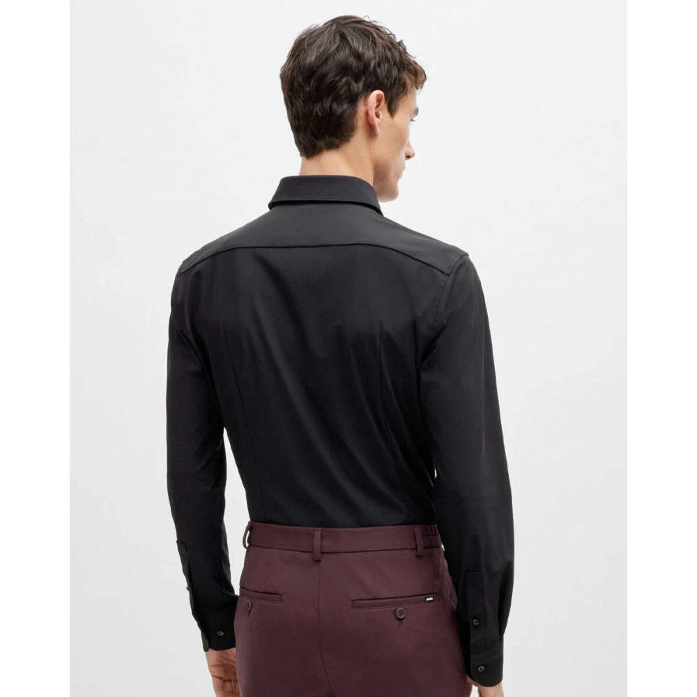 Boss Black Elegante Zwarte Overhemd Hank Kent Black Heren