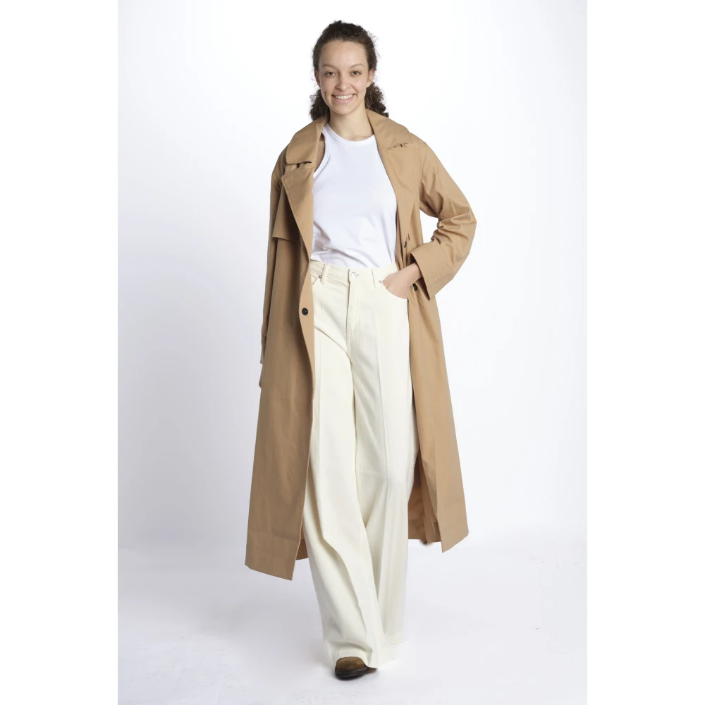 OOF Wear Katoenen Trenchcoat Beige Dames