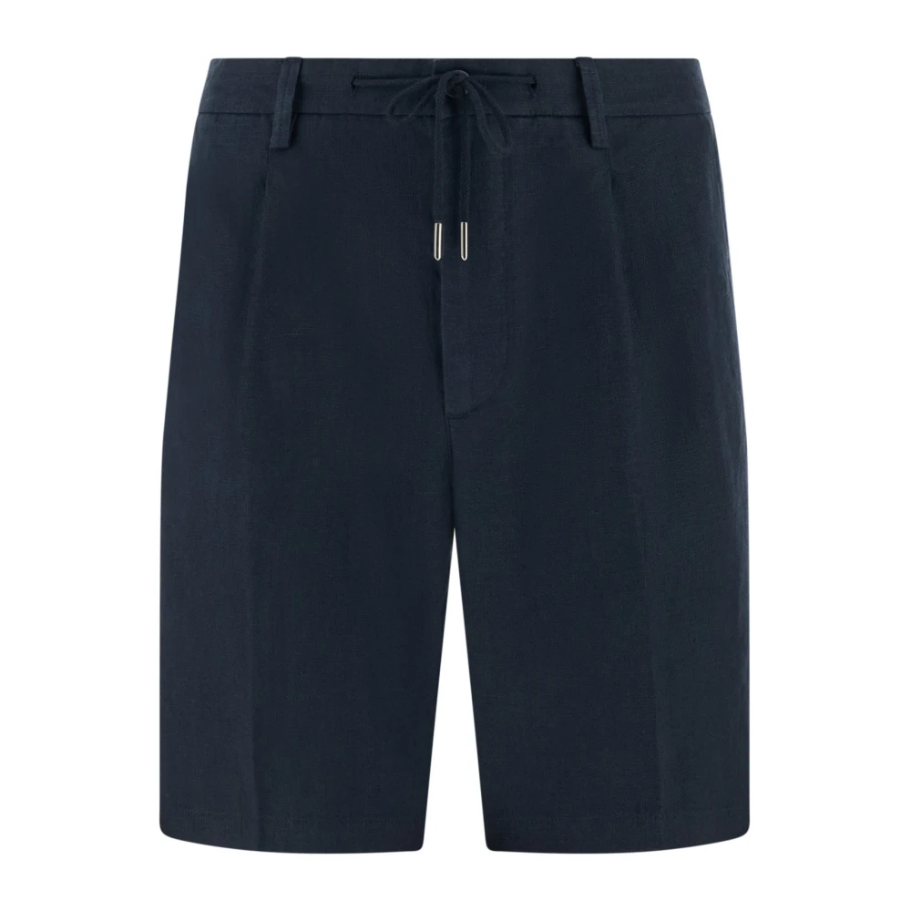 Boggi Milano Mannelijk Blauw Korte Broeken Heren, Xs, Linnen, Bermuda's In Linnen