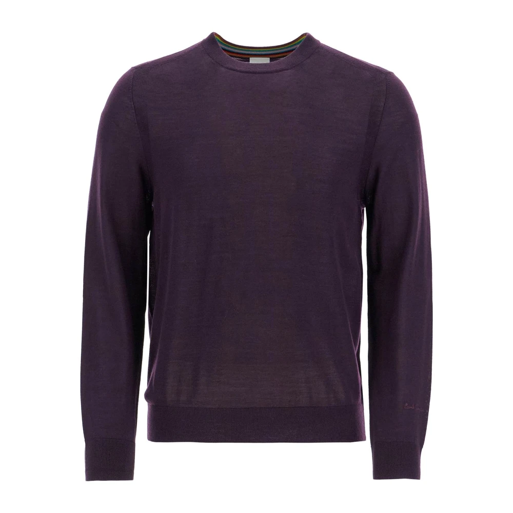 PS By Paul Smith Gestreept Merinowollen Jersey Shirt Purple Heren