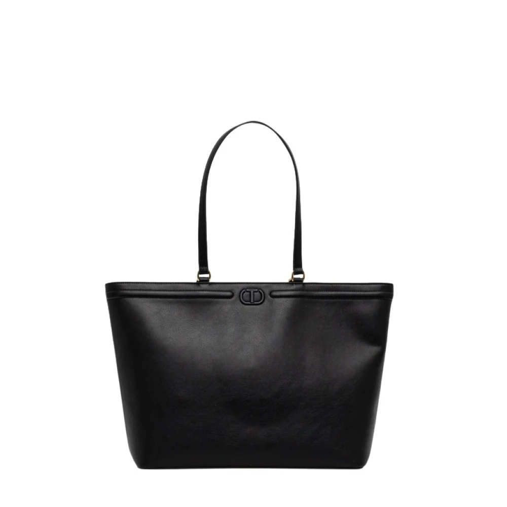 Twinset Zwarte Synthetisch Leren Grote Tas Black Dames