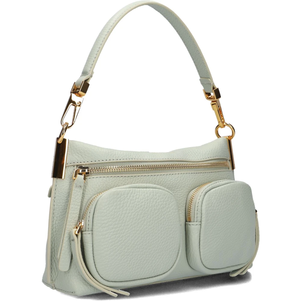 Coccinelle Groene Leren Schoudertas Hyle Green Dames