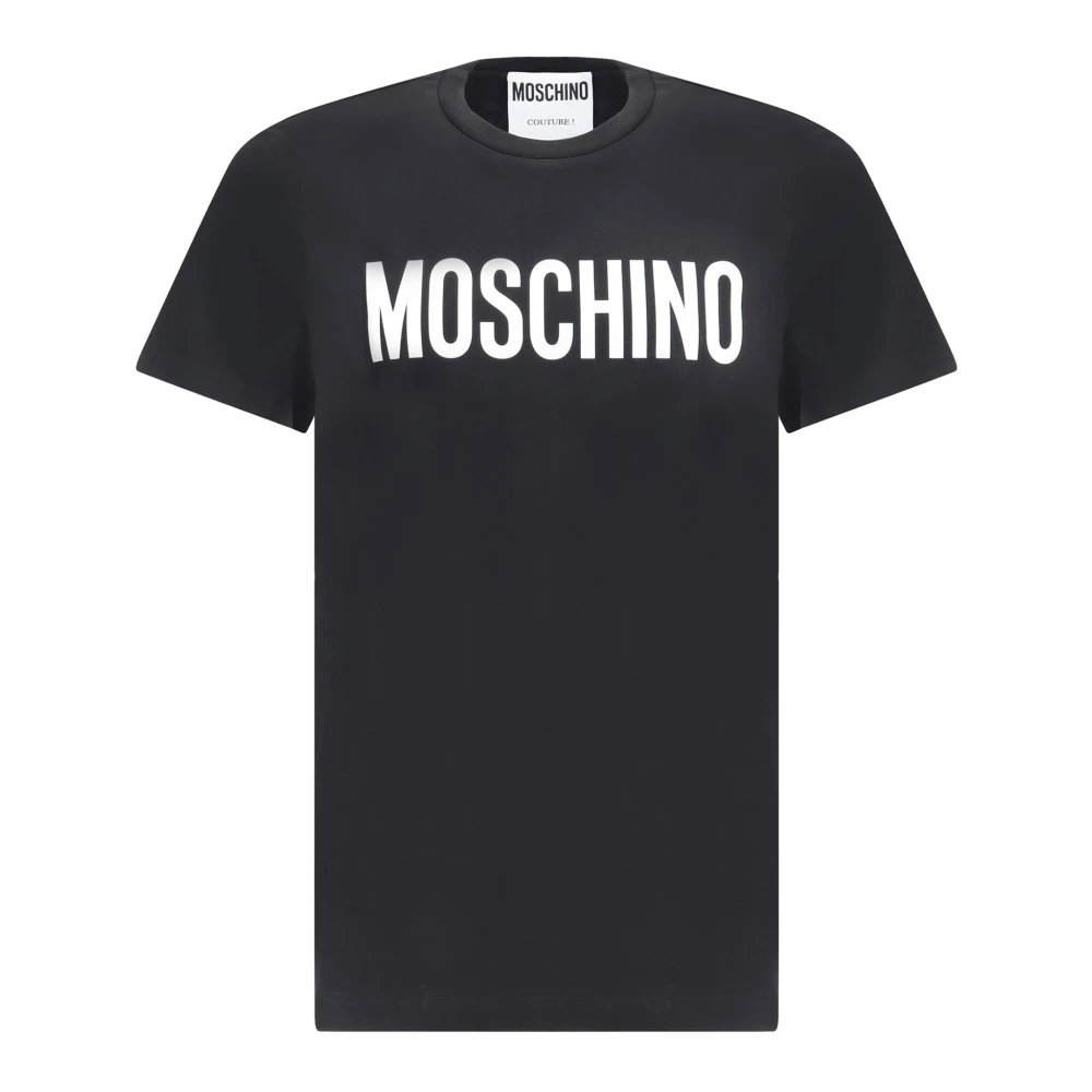 Moschino Zwarte Katoenen T-shirt met Logo Black Heren