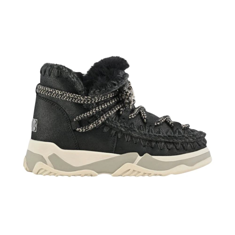 Mou, Skor, Dam, 40 EU, Scoubidou Lace Trainer i Cracked Black/Grey