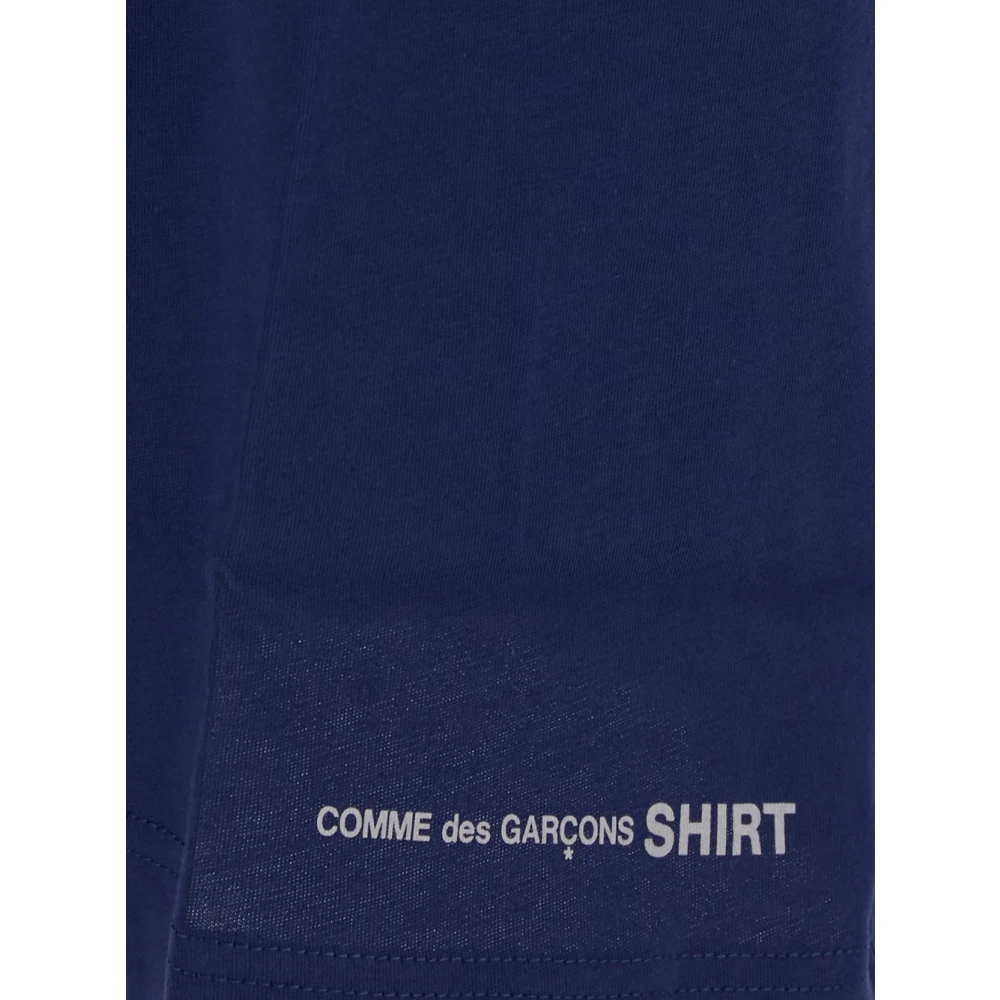 Comme des Garçons Katoenen Logo T-Shirt Blue Heren