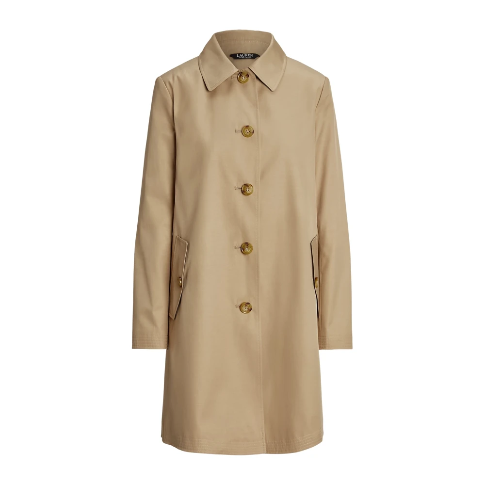 Ralph Lauren Women's Beige Single-Breasted Coats, L, Trench Coat