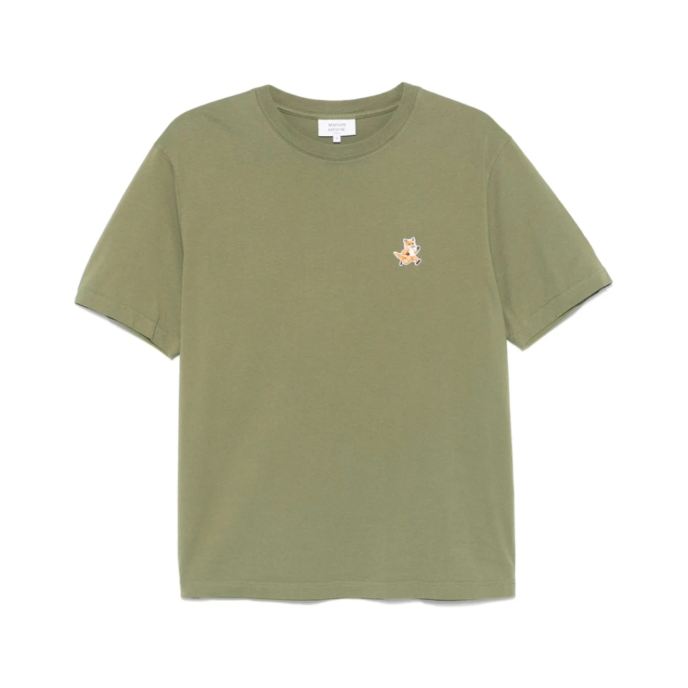 Maison Kitsuné Groene Crew Neck T-shirt Green Heren