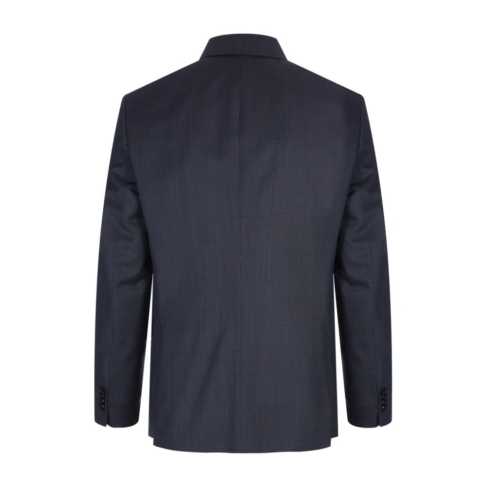 Hugo Boss Blauw Dubbel-Borstpak met Micro Patroon Blue Heren