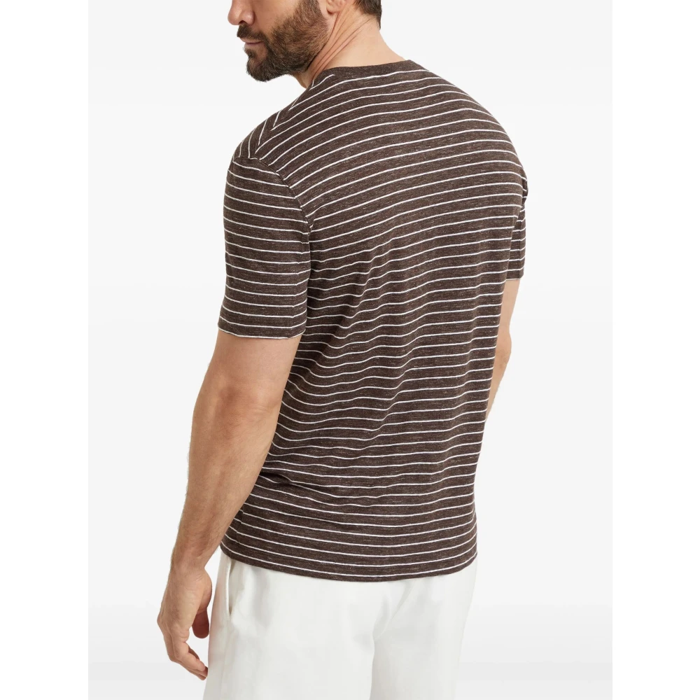 BRUNELLO CUCINELLI Bruin Katoenen T-Shirt Brown Heren