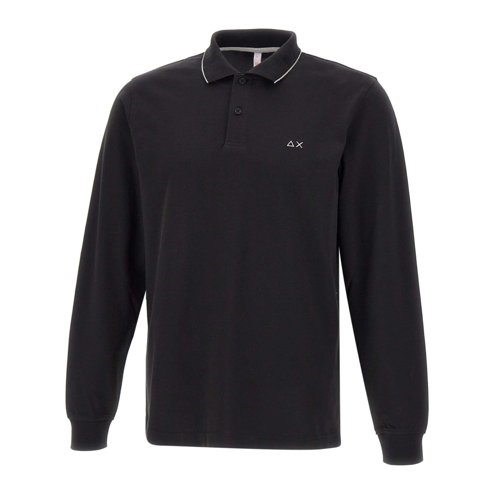 Sun68 Gestreept Poloshirt Zwart Black Heren