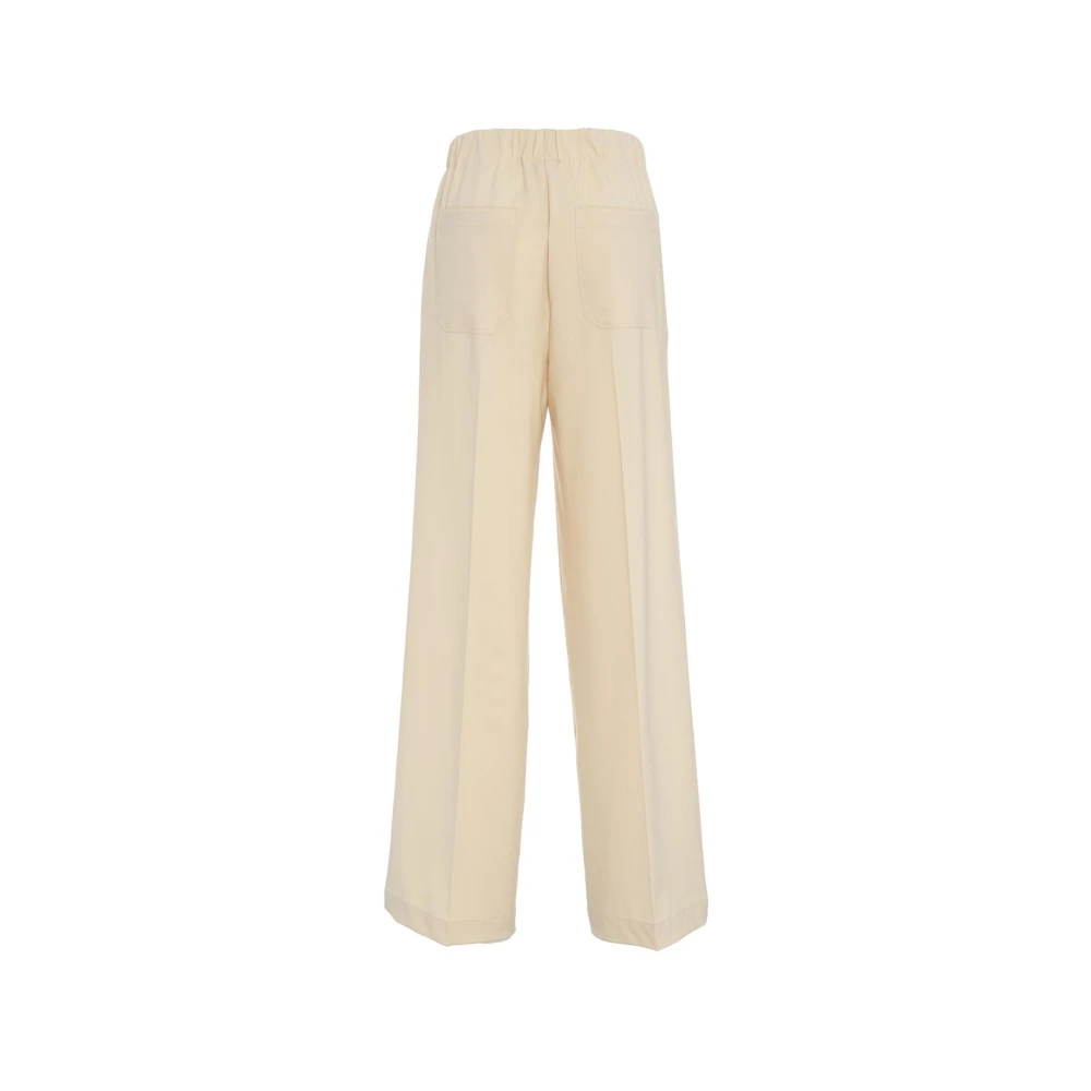 Semicouture Beige Wolmix Trekkoordbroek Beige Dames