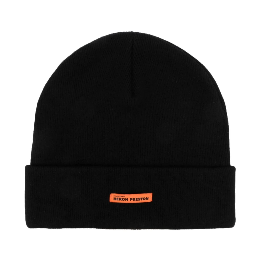 Heron Preston Klassisk Logo Beanie Black, Herr