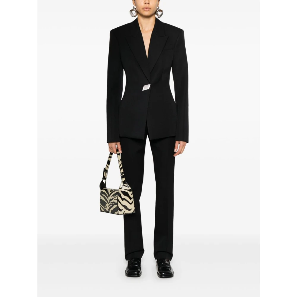 The Attico Zwarte Wollen Blazerjurk Aw24 Black Dames
