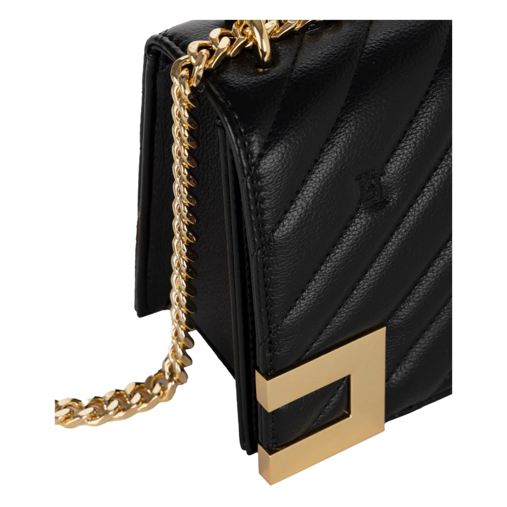 Elisabetta Franchi Gewatteerde Schoudertas Zwart Black Dames