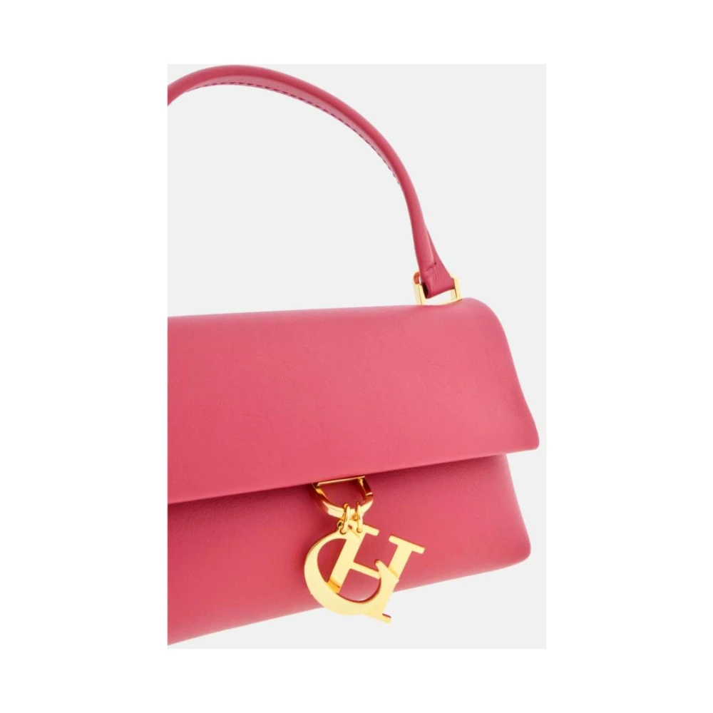 Carolina Herrera Baobab Leren Mini Tas met Gouden Bedel Pink Dames