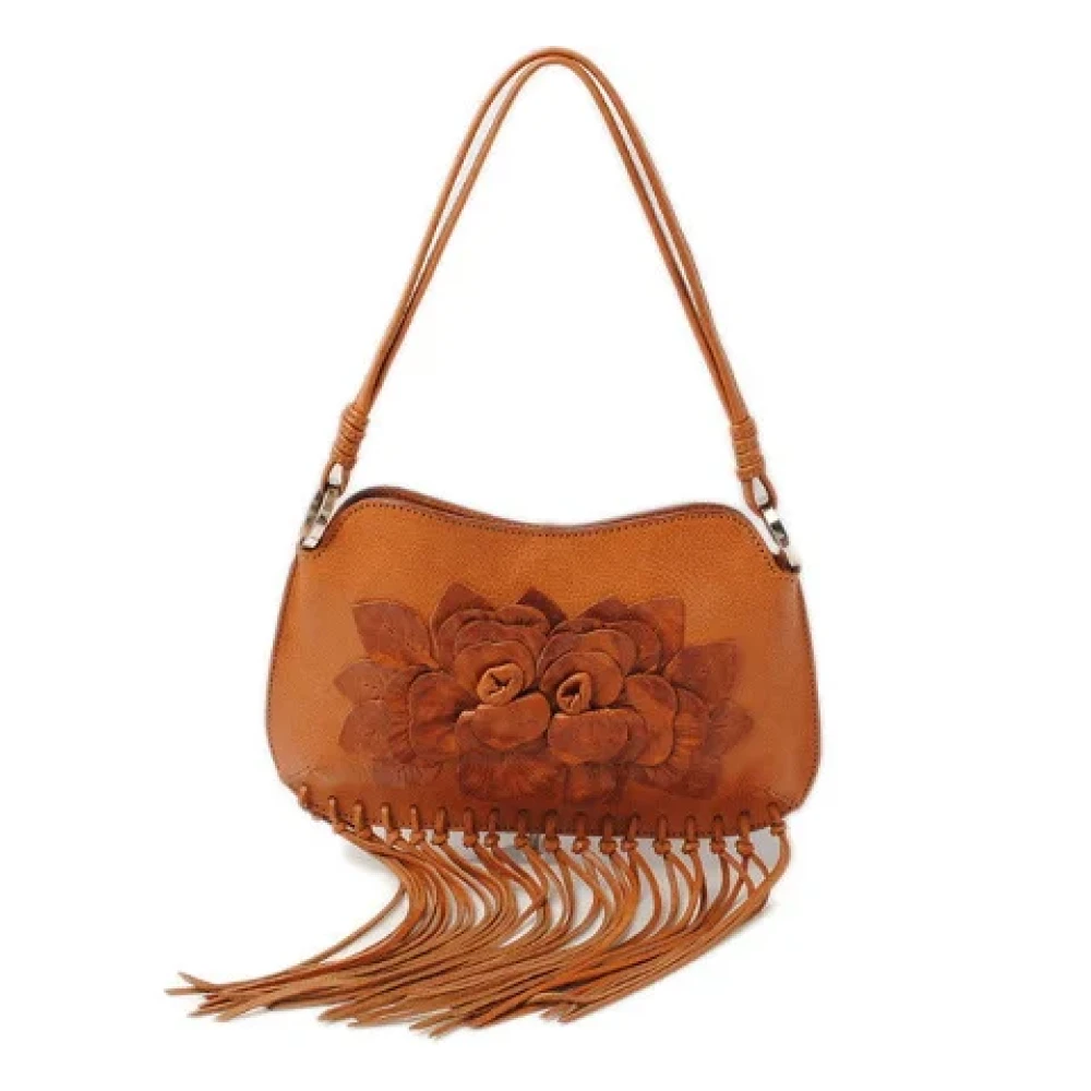 Valentino Vintage Pre-owned Leather shoulder-bags Brown Dames
