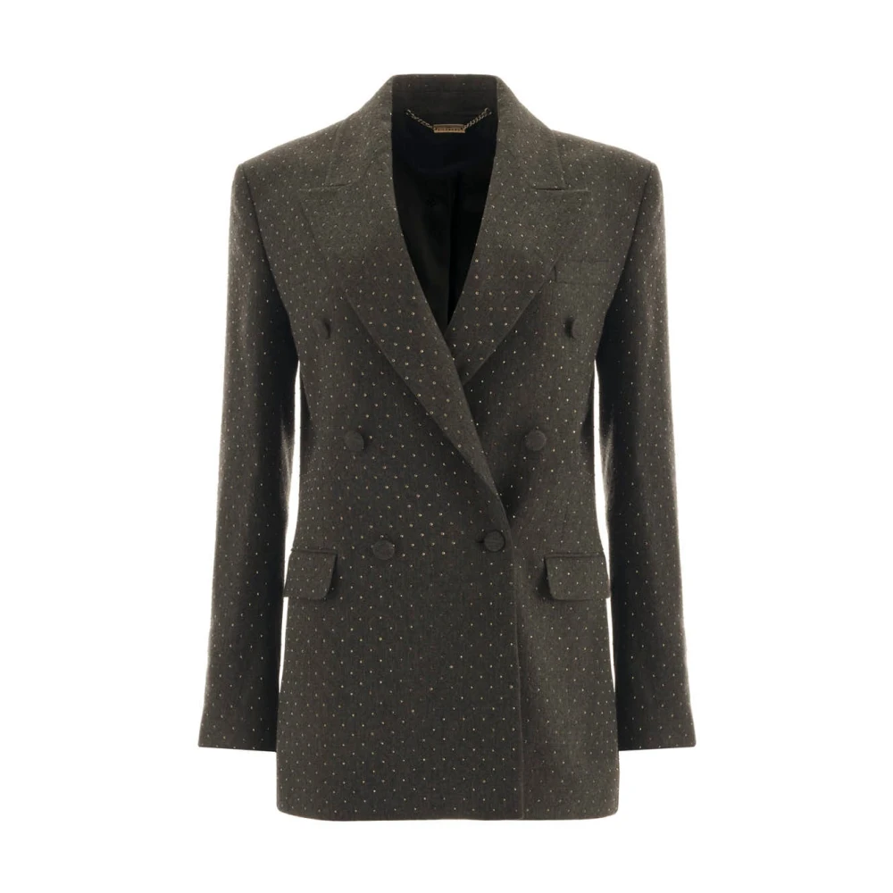 John Richmond Lange blazer met allover patroon Gray Dames