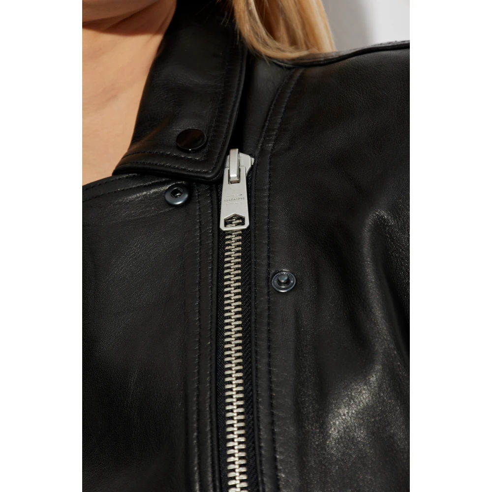 AllSaints Leren jas Dalby Black Dames