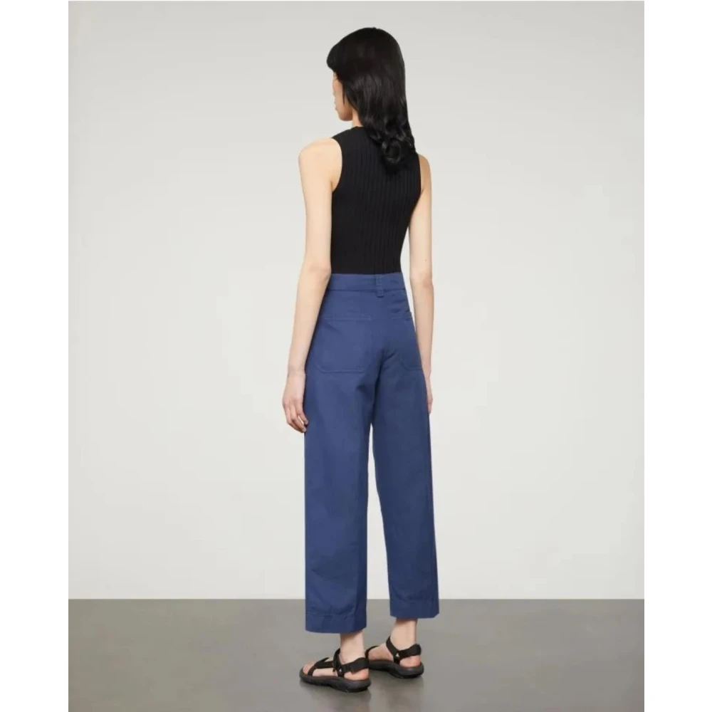 Aspesi Casual Katoenen Broek Blue Dames