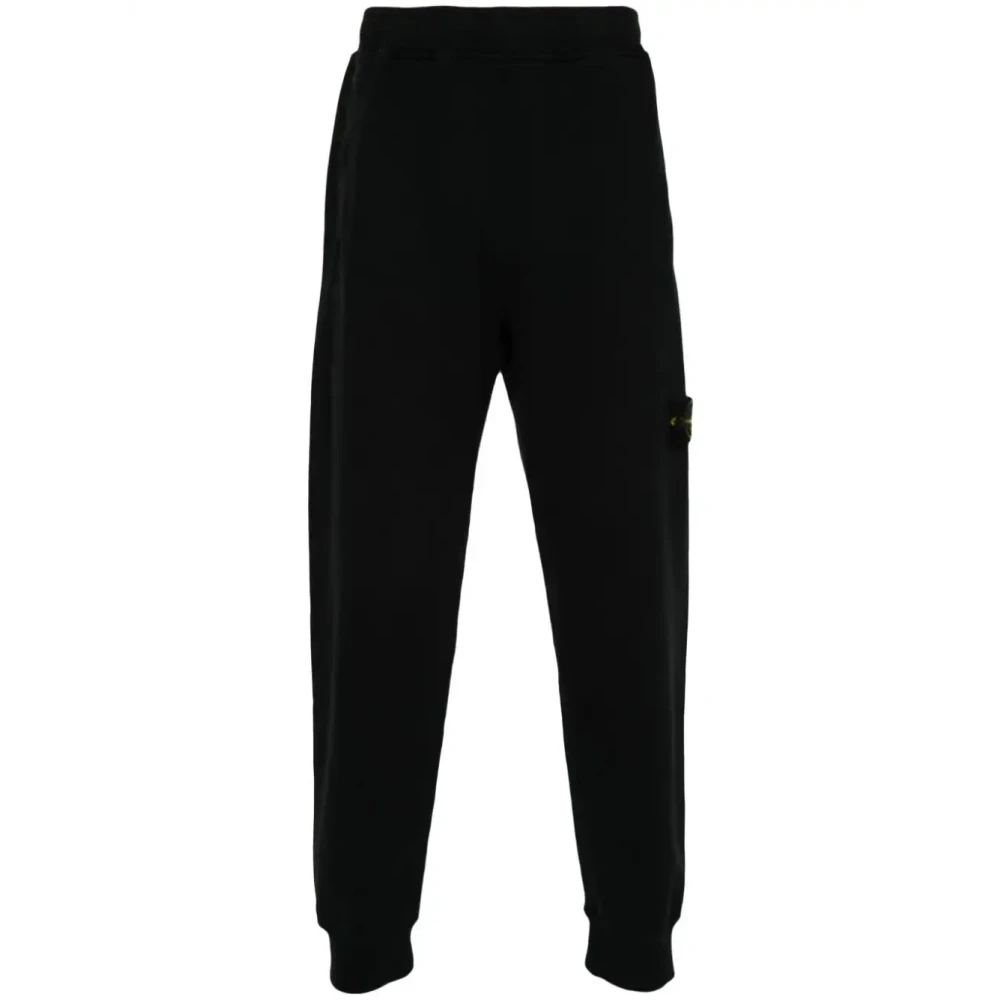 Stone Island Zwarte Katoenen Sweatpants Aw24 Black Heren