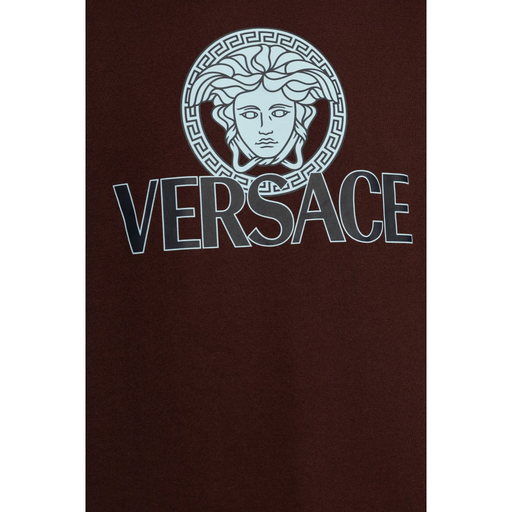 Versace T-shirt met bedrukt logo Red Heren