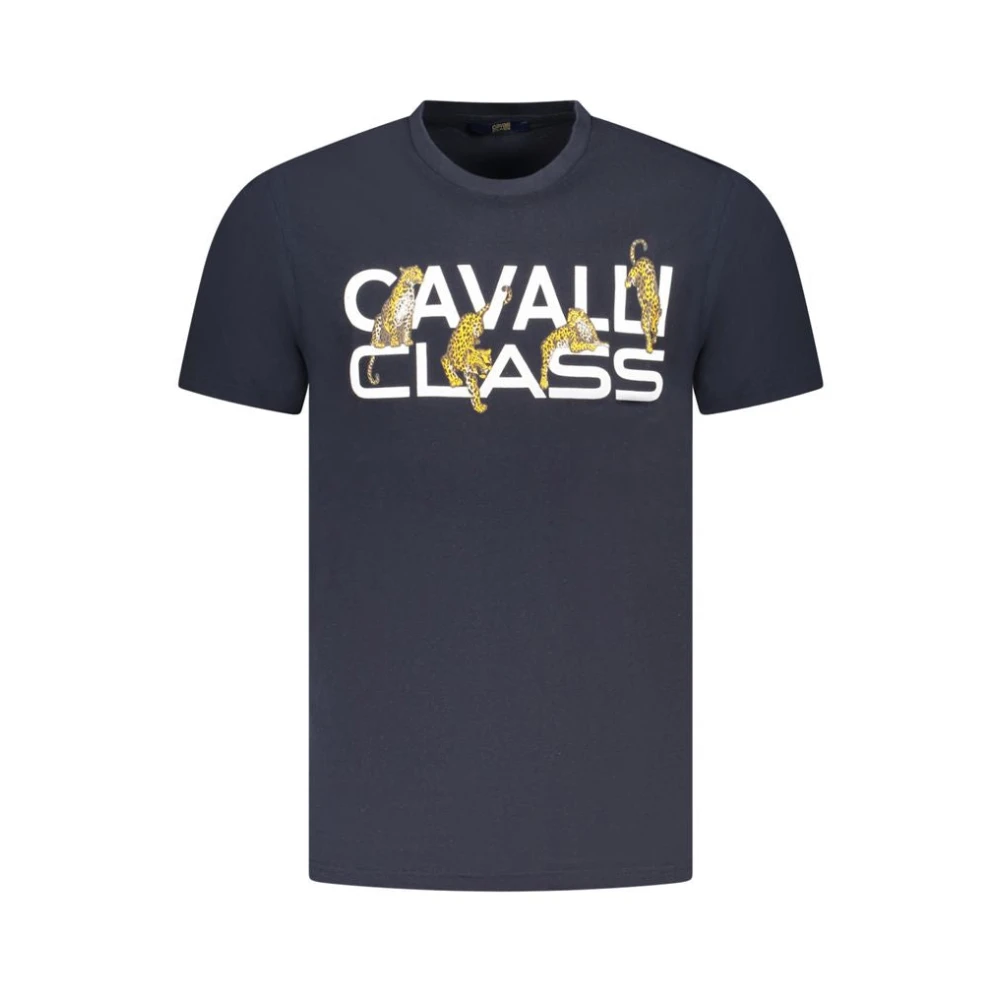 Cavalli Class Men's Blue T-Shirts,, Cotton T-Shirt 2XL