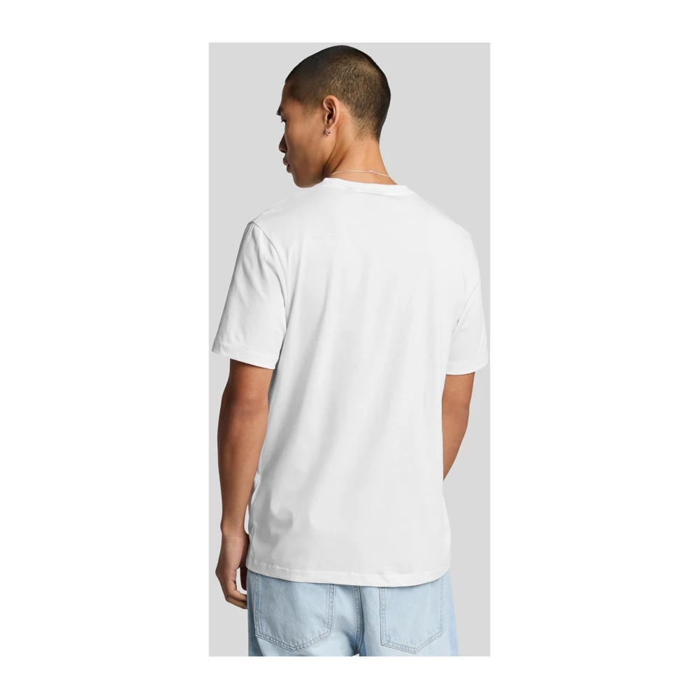 Lyle & Scott SS T-shirts Superfine V Neck T-shirt White Heren